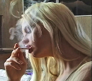 Tall goddess smoking